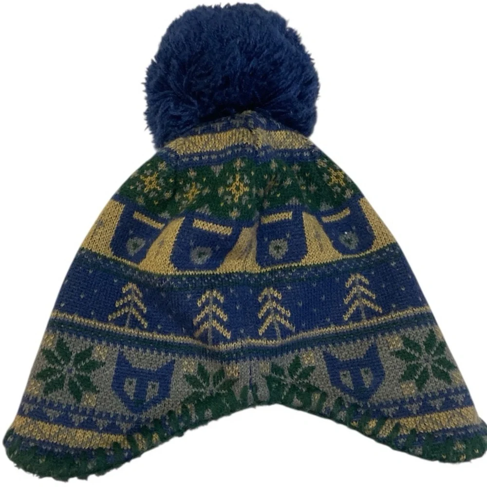 The North Face Baby Boy Blue Faroe Beanie Ear Flaps 0-6 Months XXS